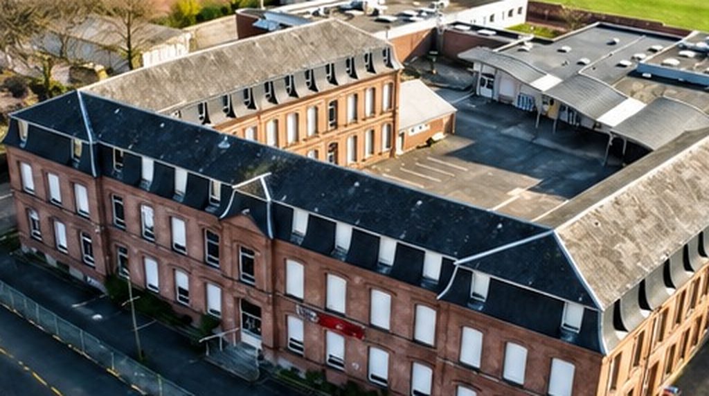 Vue aérienne du collège du Solrézis